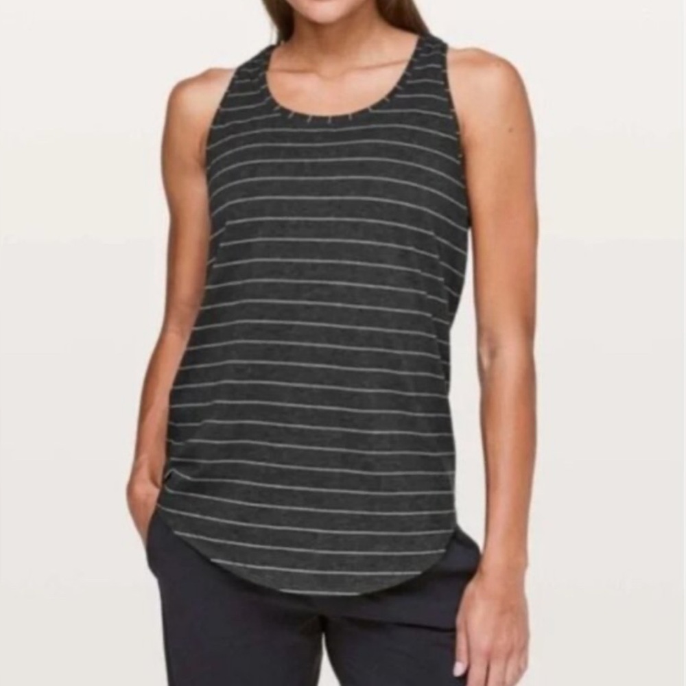 LULULEMON Women’s Charcoal Love Pleated Racerback Tank Top- 6